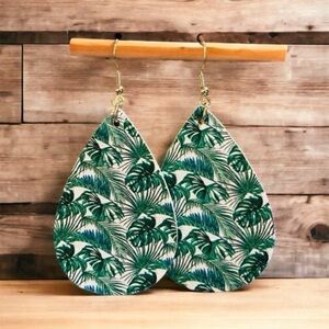 Tropical Faux Leather Earrings!